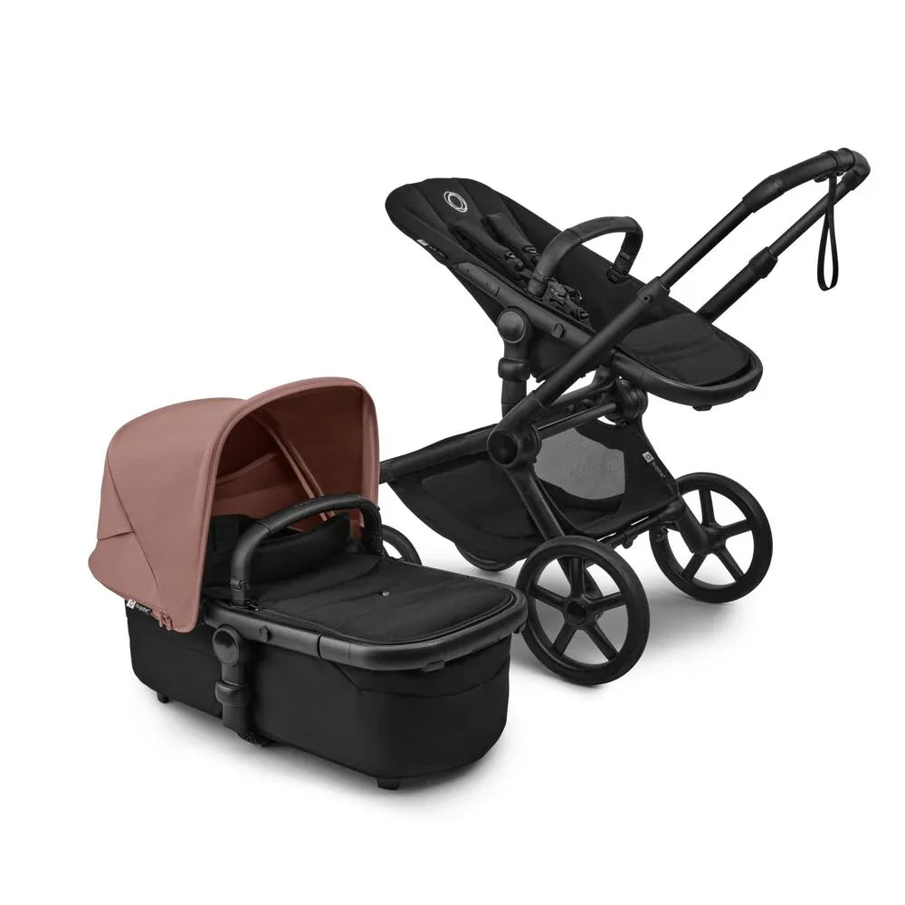 Bugaboo - Otroški voziček Fox 5 Renew Black/Heritage Black - Dusty Pink (2v1) - K14749 Luxbaby