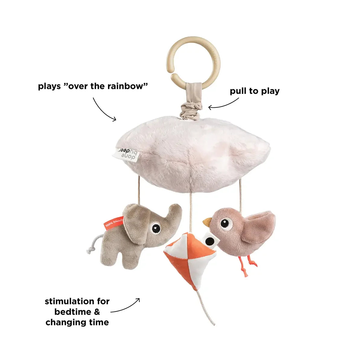 Done by Deer - Glasbena obešanka Playground - Powder - DBD4253231 Luxbaby