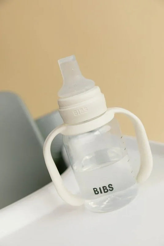 BIBS - Steklenička za učenje pitja, silikon - Ivory