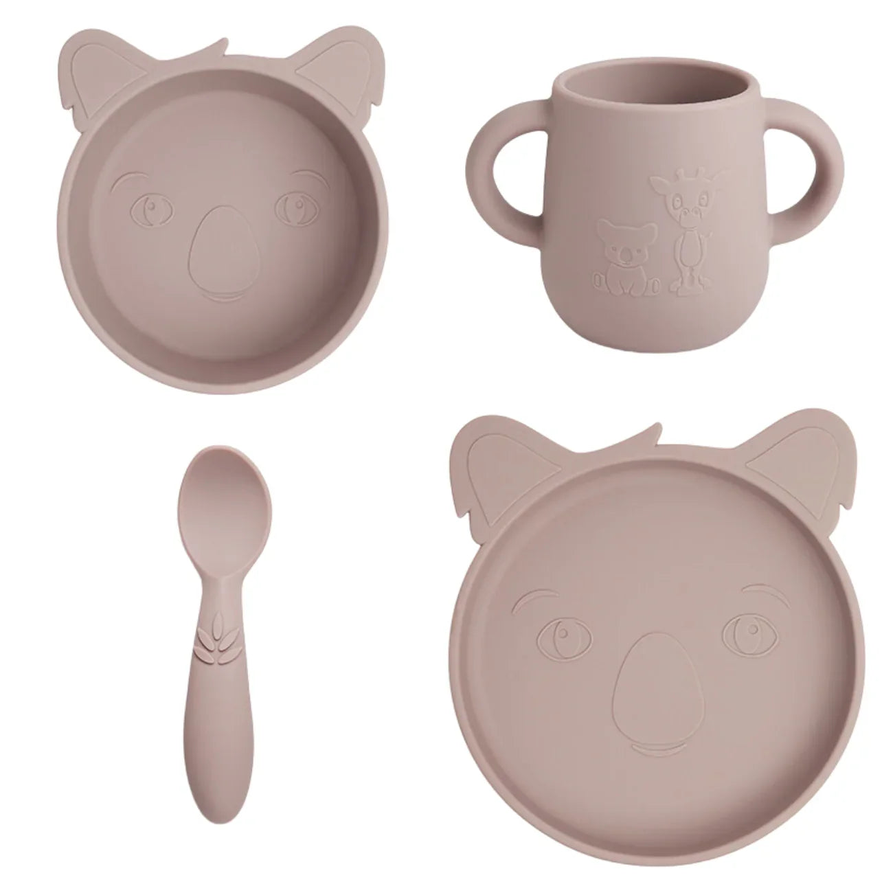 Nuuroo - Lykke 4-delni jedilni set Koala - Woodrose - NU121W Luxbaby