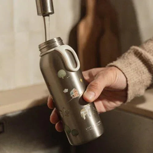 Little Dutch - Steklenička iz nerjavečega jekla flip-up - Little Farm 350ml