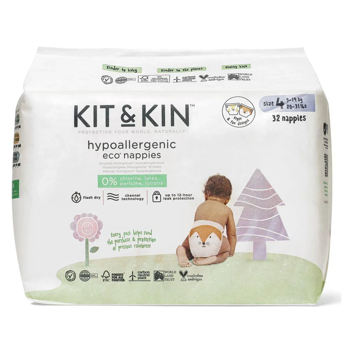 Kit&Kin - Ekološke pleničke Velikost 4 (9-14 kg) 32 kosov - 924597 Luxbaby