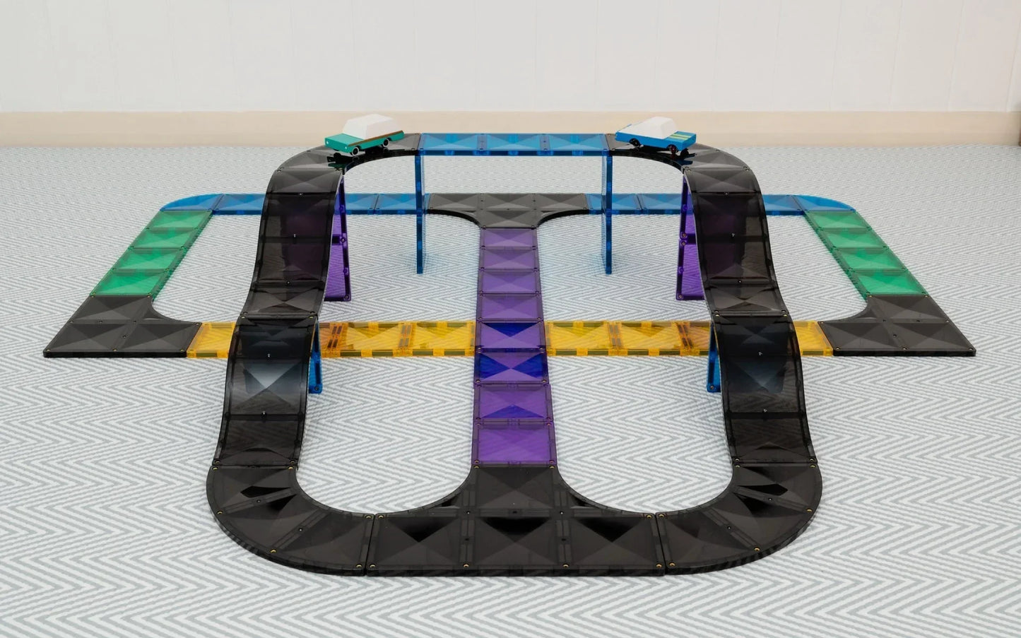 Connetix - Magnetne ploščice - Roads, Ramps & Intersections Pack (16 kosov)