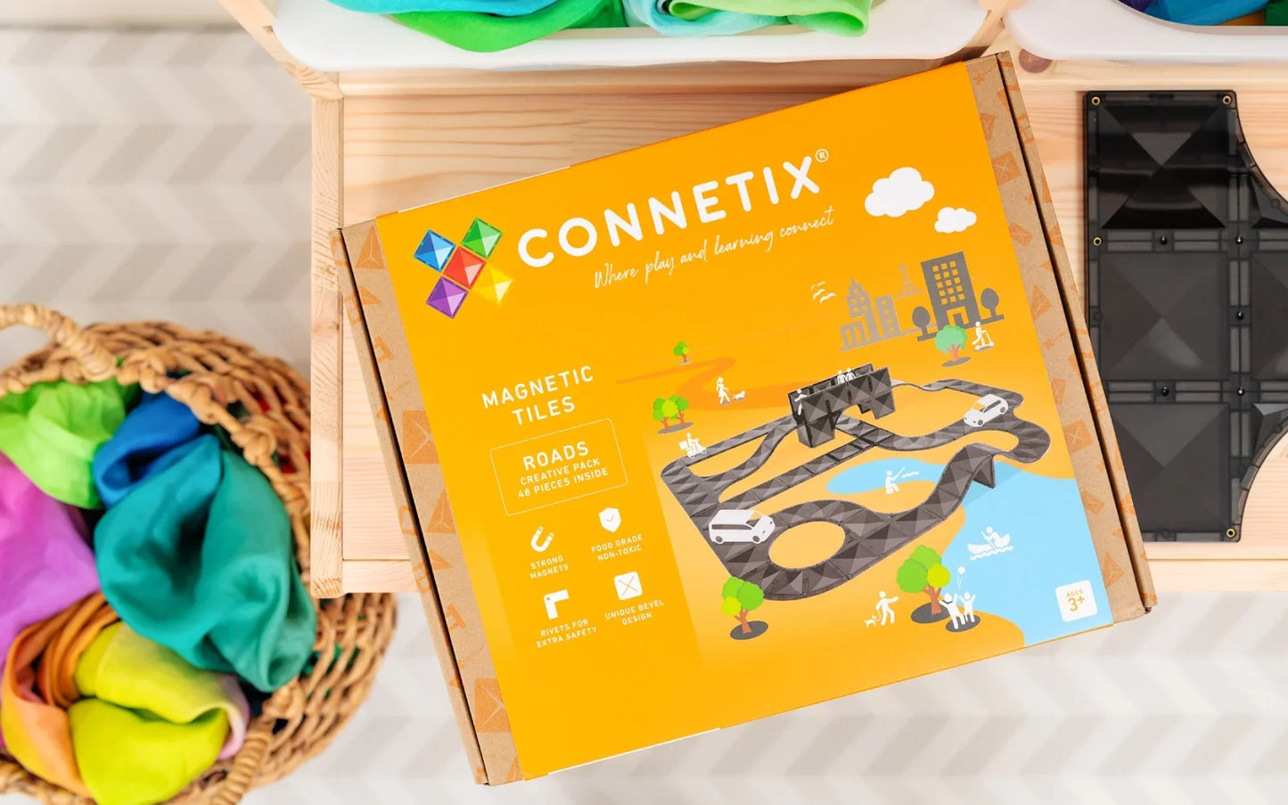 Connetix - Magnetne ploščice - Creative Roads Pack (48 kosov)