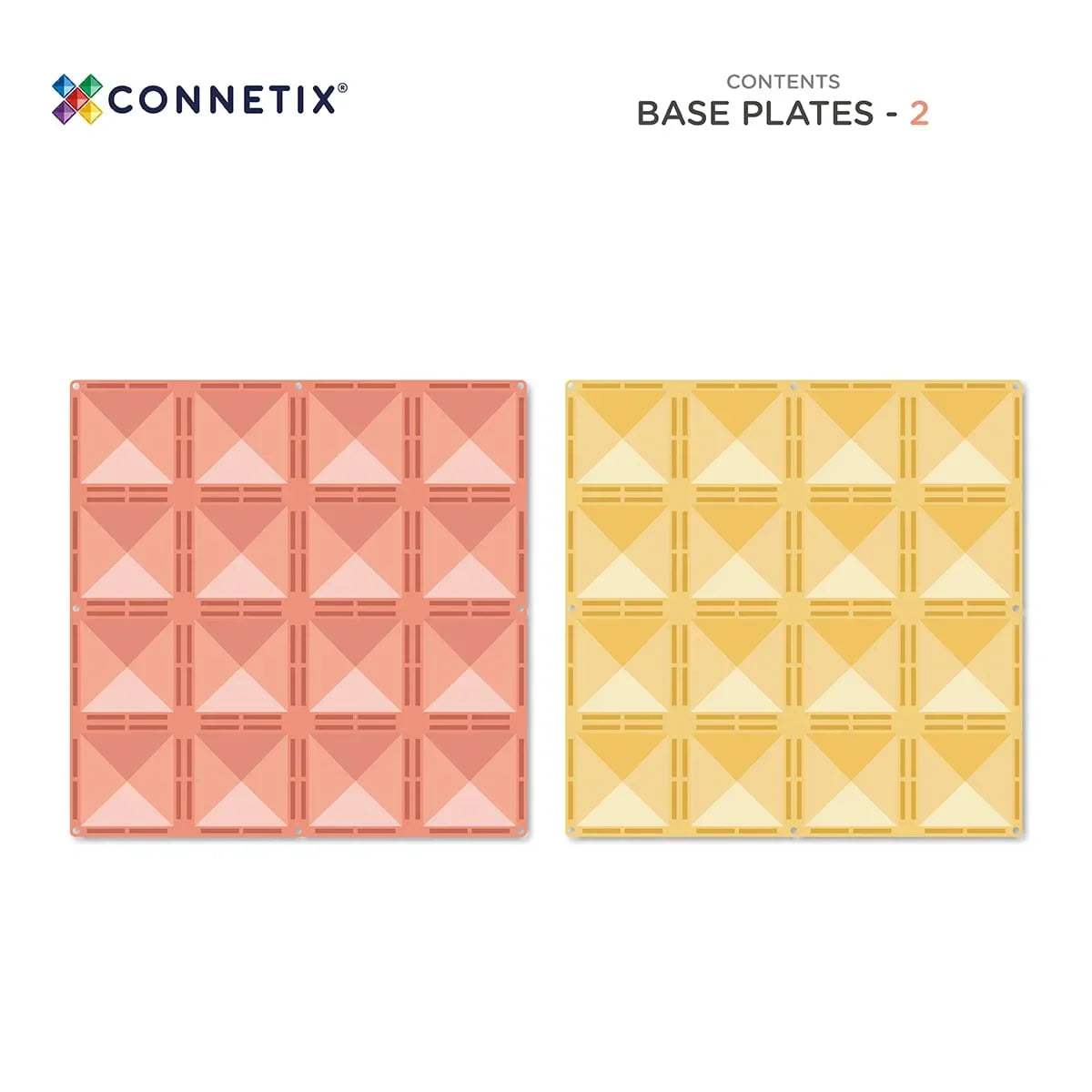 Connetix - Magnetne ploščice - Osnovni plošči Pastel Lemon & Peach (2 kosa)