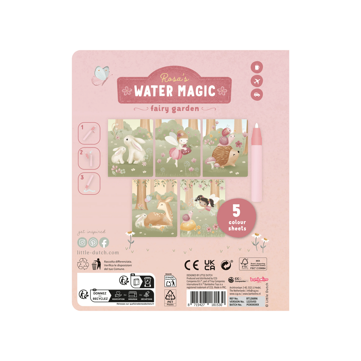 Little Dutch - Rosa Fairy Garden Water Magic book