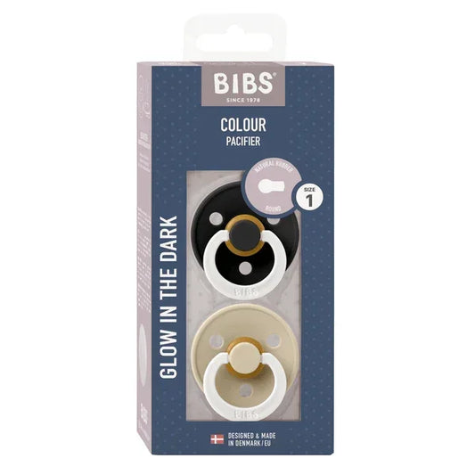 BIBS - Okrogla duda Colour nočna, lateks - Black/Vanilla Glow