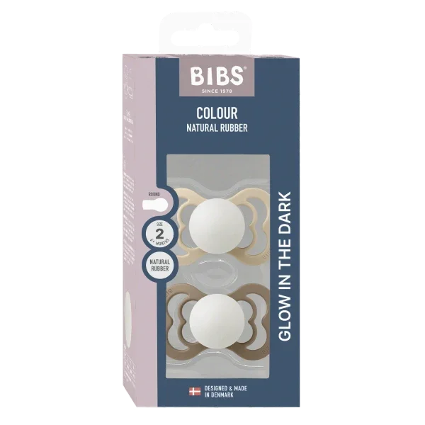 BIBS - Simetrična duda Supreme nočna, silikon - Vanilla/Dark Oak Glow - 160434 Luxbaby