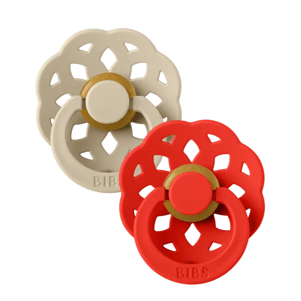 BIBS - Okrogla duda Boheme, lateks - Vanilla/Candy Apple - 230147 Luxbaby