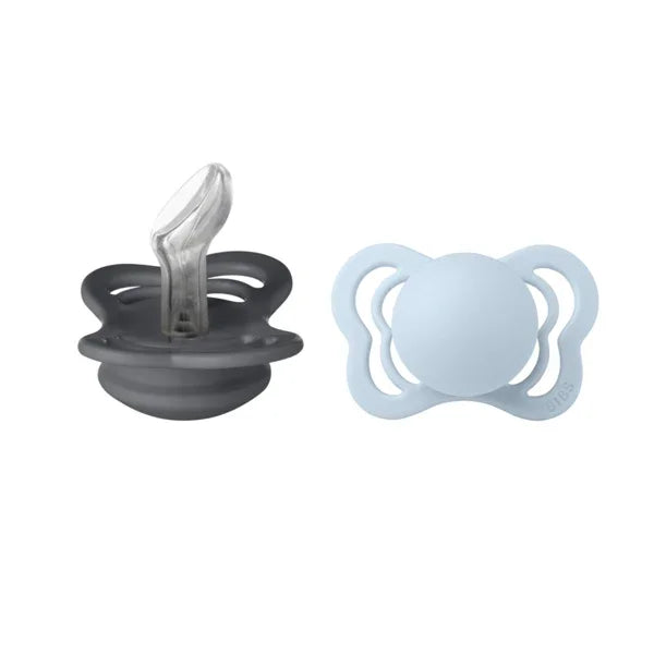BIBS - Anatomska duda Couture, silikon - Iron/Baby Blue - 1700313 Luxbaby