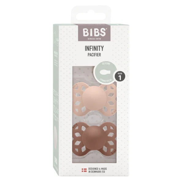 BIBS - Simetrična duda Infinity, silikon - Blush/Woodchuck