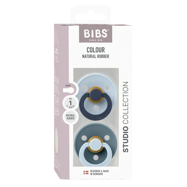 BIBS Studio - Okrogla duda Colour Fusion, lateks - Baby Blue/Petrol