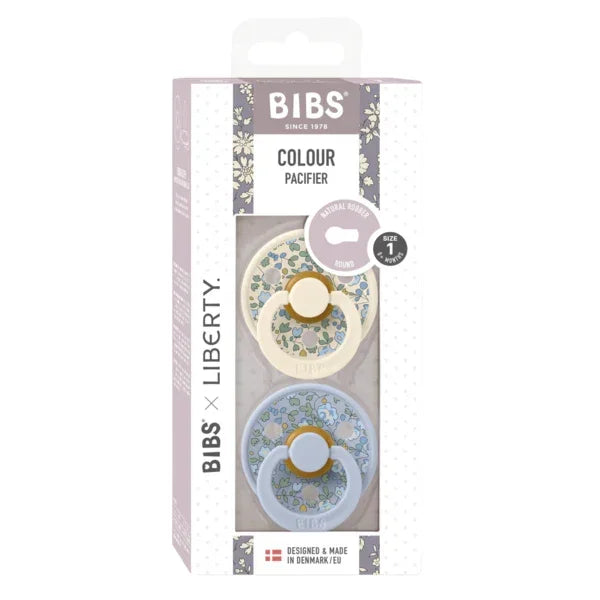 BIBS x Liberty - Okrogla duda Colour, lateks - Eloise Dusty Blue Mix