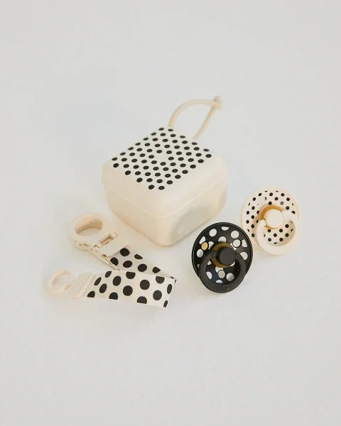 BIBS Studio - Okrogla duda Colour, lateks - Polka Ivory/Black