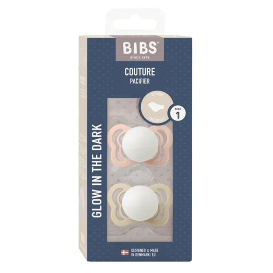 BIBS - Anatomska duda Couture nočna, silikon - Blush/Vanilla Glow
