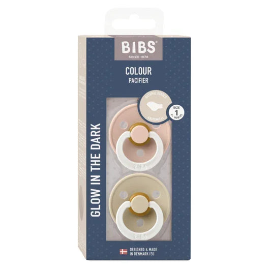 BIBS - Anatomska duda Colour nočna, lateks - Blush/Vanilla Night Glow