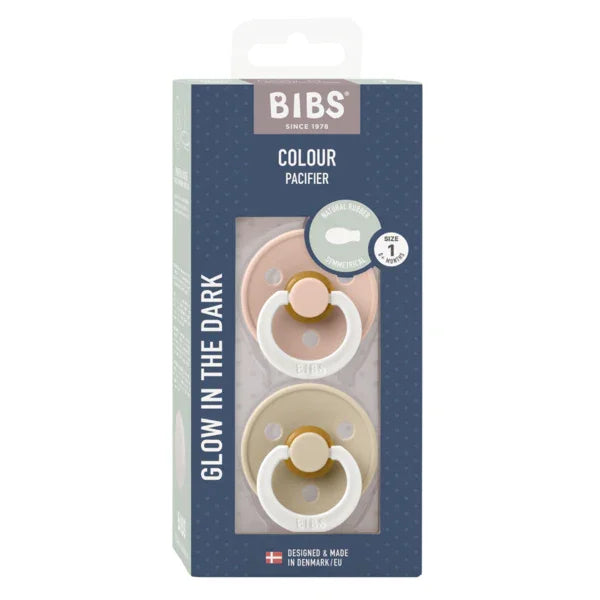 BIBS - Simetrična duda Colour nočna, lateks - Blush/Vanilla Glow
