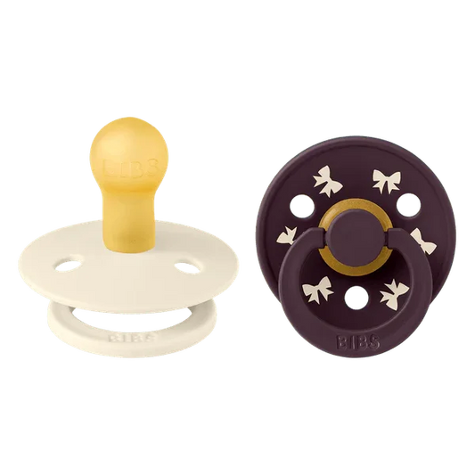 BIBS - Okrogla duda Colour Holiday Bow - Ivory/Plum - 11027102 Luxbaby