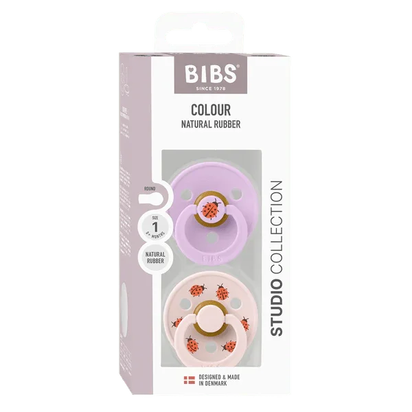 BIBS Studio - Okrogla duda Colour, lateks - Ladybug Violet Sky - 11025103 Luxbaby