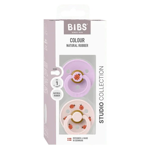 BIBS Studio - Okrogla duda Colour, lateks - Ladybug Violet Sky