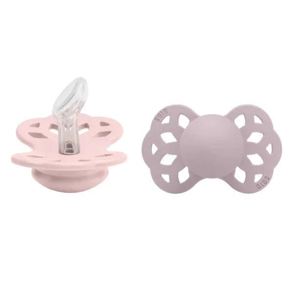BIBS - Anatomska duda Infinity, silikon - Blossom/Dusky Lilac