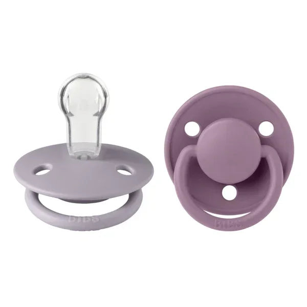 BIBS - Okrogla duda De Lux, silikon - Fossil Grey/Mauve (0-36m)