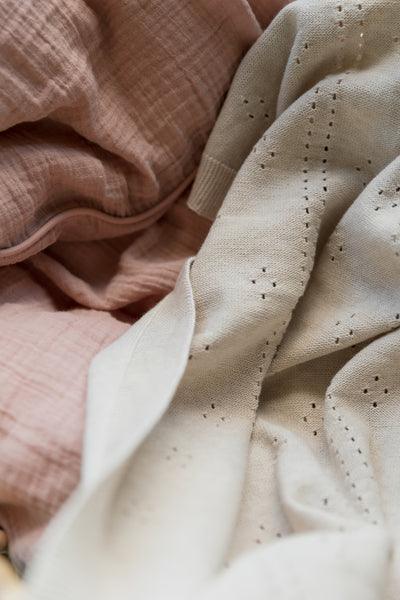 BIBS - Pletena odejica - Pointelle Ivory