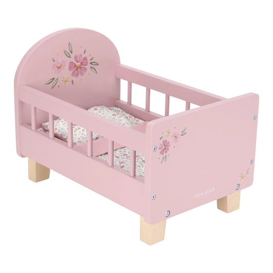 Little Dutch - Lesena posteljica za punčke - Pink