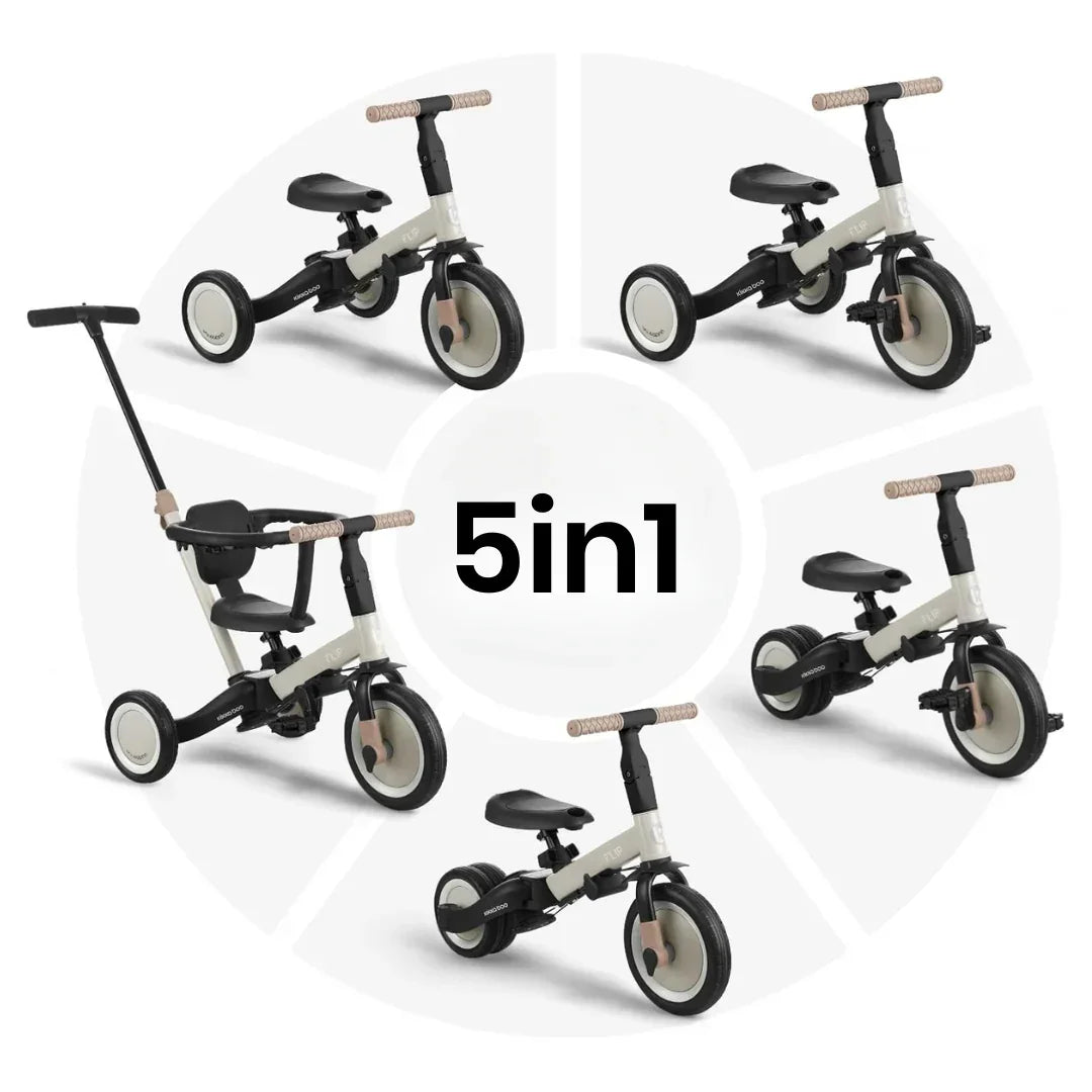 KikkaBoo - Otroški tricikel Flip - Grey (5v1) - KB31006020151 Luxbaby