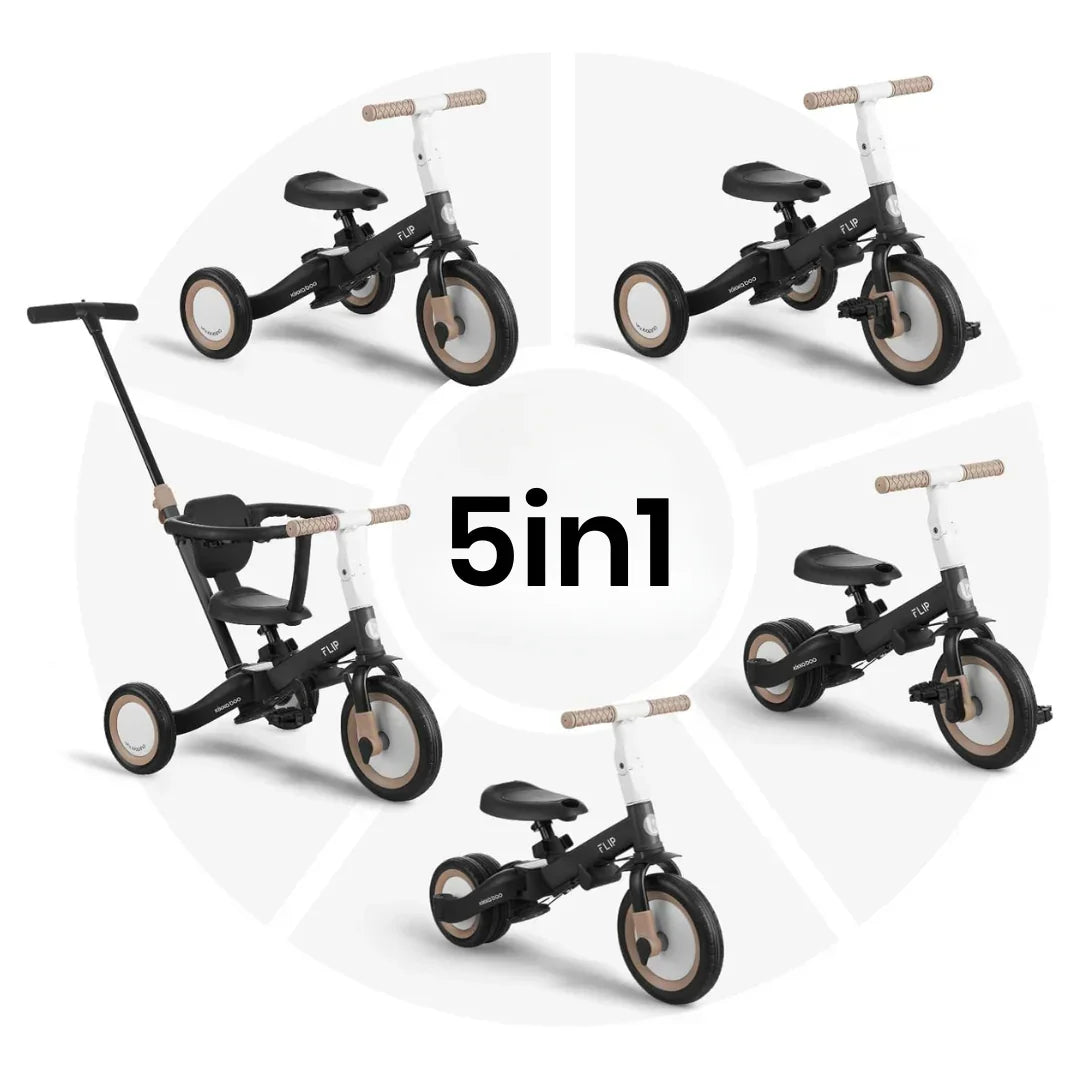 KikkaBoo - Otroški tricikel Flip - Black (5v1) - KB31006020150 Luxbaby