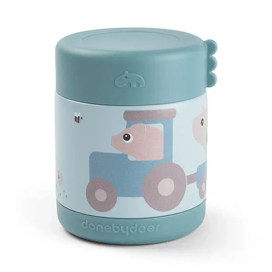 Done by Deer - Termo posodica za hrano 300ml Tiny Farm - Blue - DBD1251722 Luxbaby