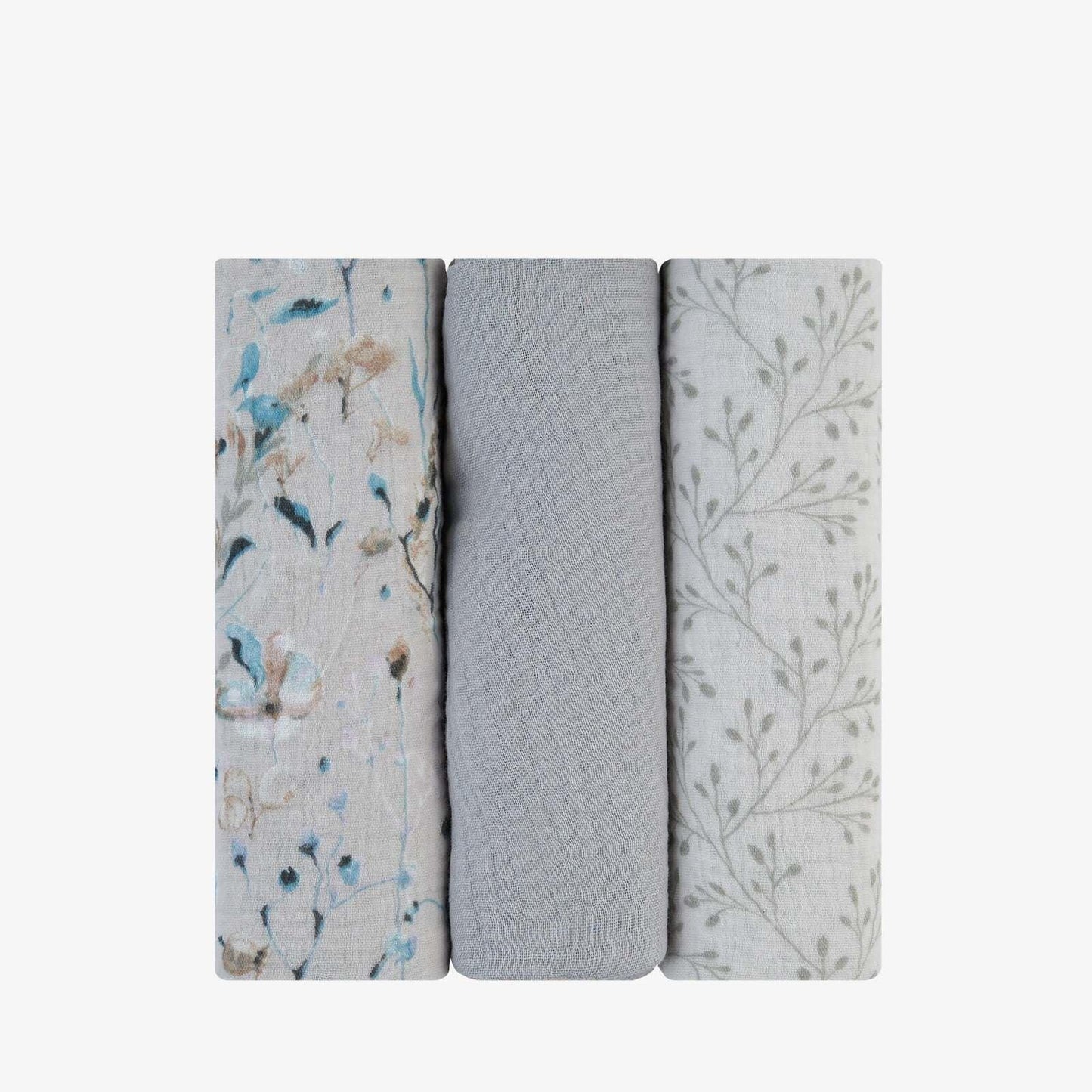 KikkaBoo - Komplet 3 tetra pleničk - Dreamy Fields Grey - KB31103010111 Luxbaby