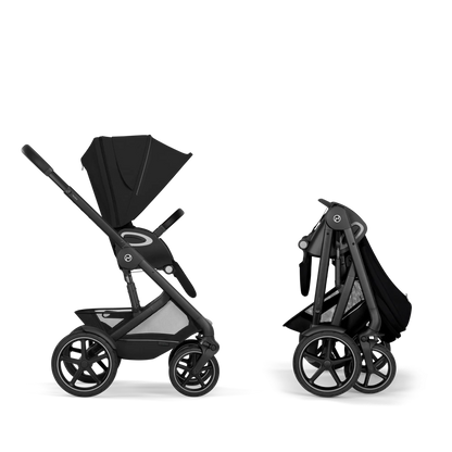 Cybex - Otroški voziček Talos S Lux z zložljivo košaro - Moon Black (2v1)