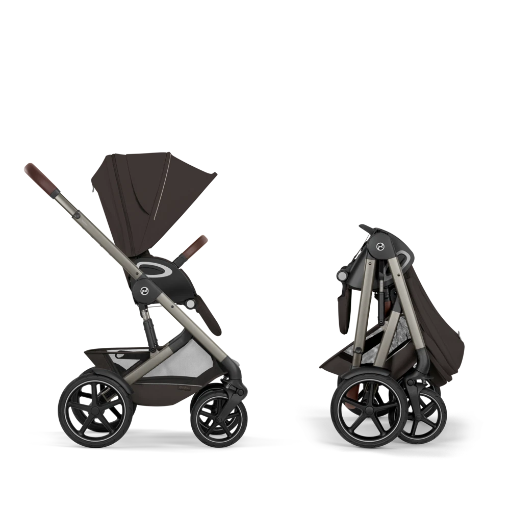 Cybex - Otroški voziček Talos S Lux z zložljivo košaro - Chocolate Brown (2v1)