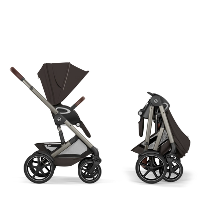 Cybex - Otroški voziček Talos S Lux z zložljivo košaro - Chocolate Brown (2v1)