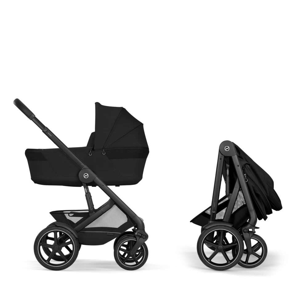 Cybex - Otroški voziček Talos S Lux z zložljivo košaro - Moon Black (2v1)