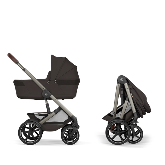 Cybex - Otroški voziček Talos S Lux z zložljivo košaro - Chocolate Brown (2v1)