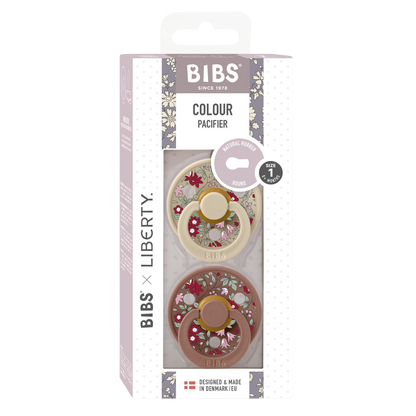 BIBS x Liberty - Okrogla duda Colour, lateks - Chamomile Lawn Vanilla/Woodchuck