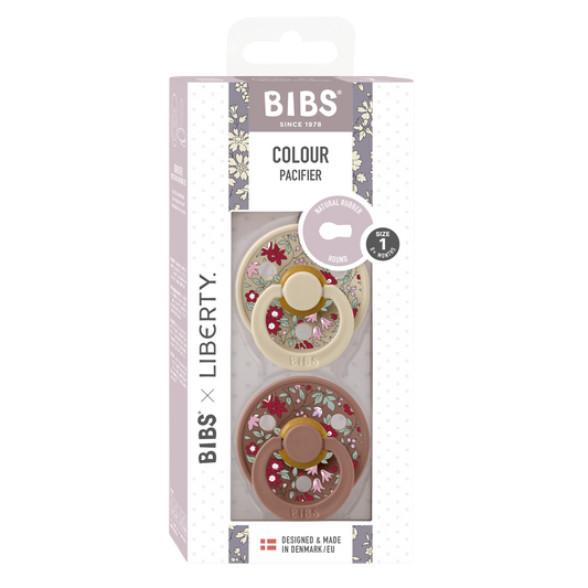 BIBS x Liberty - Okrogla duda Colour, lateks - Chamomile Lawn Vanilla/Woodchuck