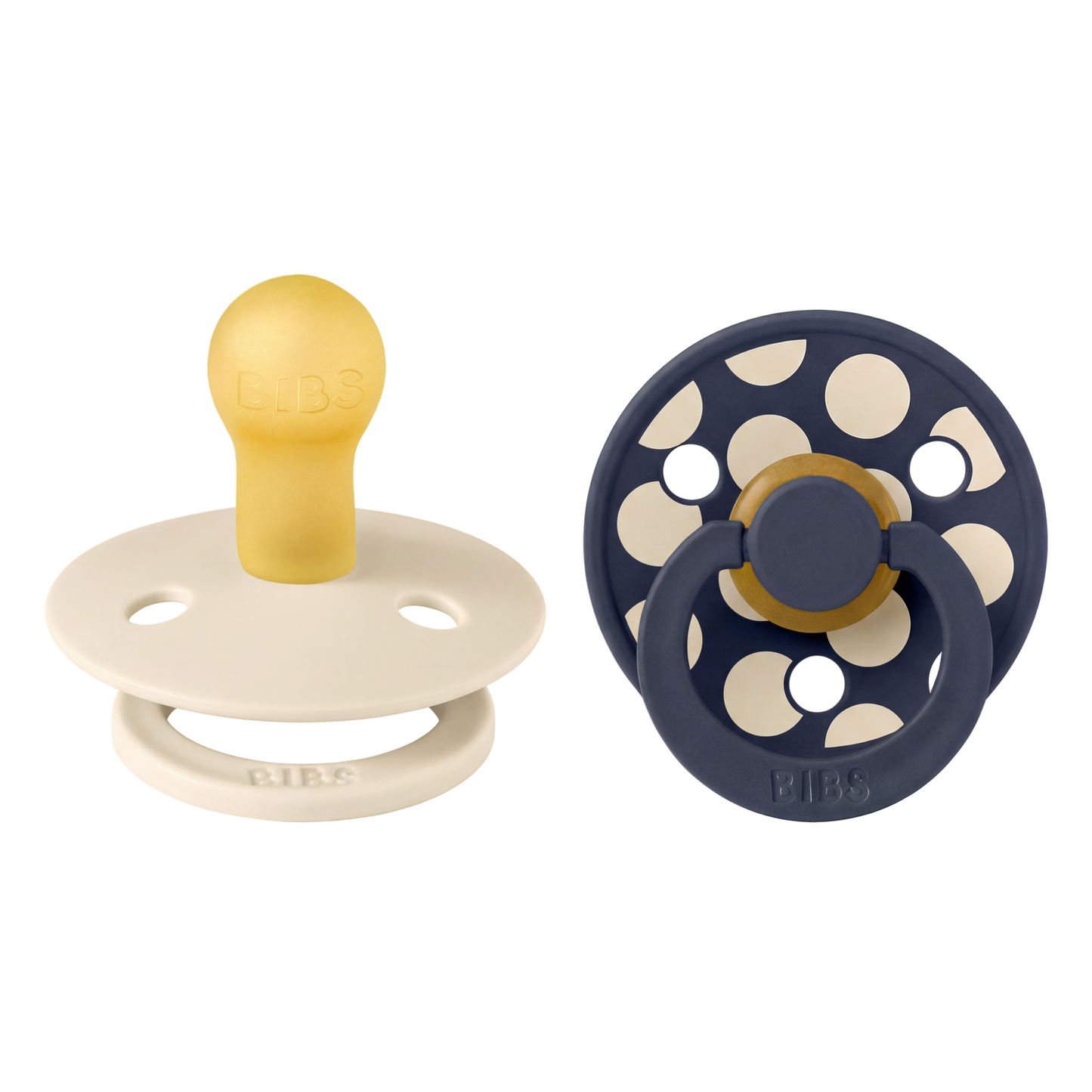 BIBS Studio - Okrogla duda Colour, lateks - Polka Ivory/Deep Space