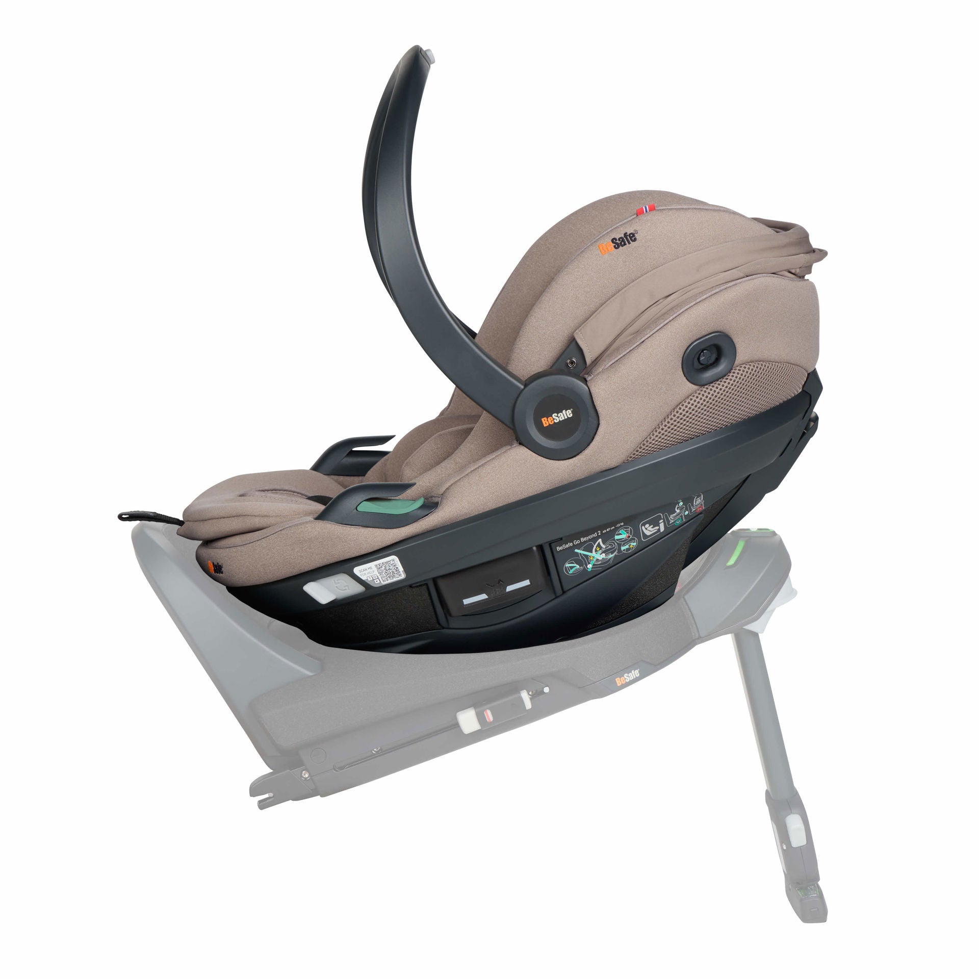 BeSafe - Otroški avtosedež GO Beyond² 360 (40-87cm) - Dark Sand SoftBreeze