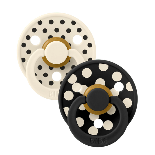 BIBS Studio - Okrogla duda Colour, lateks - Polka Ivory/Black