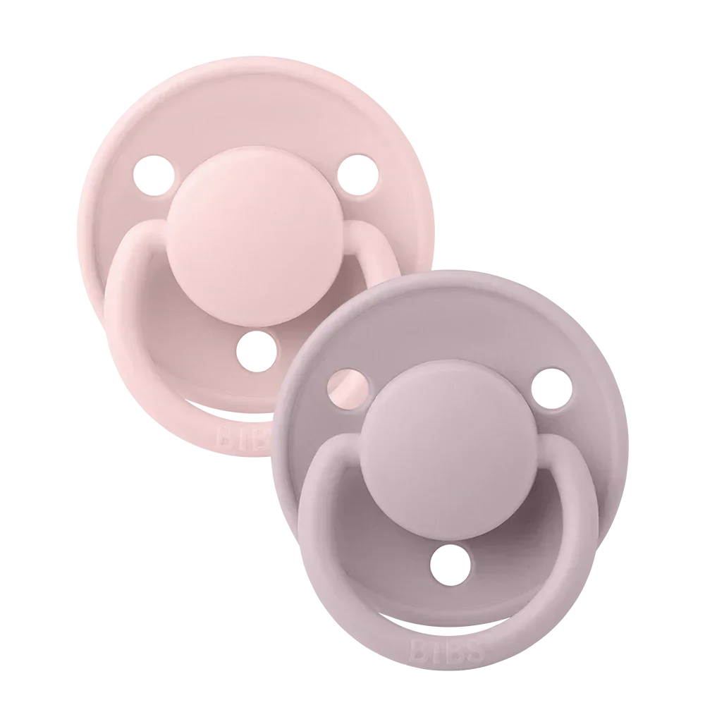 BIBS - Okrogla duda De Lux, silikon - Blossom/Dusky Lilac (0-36m)