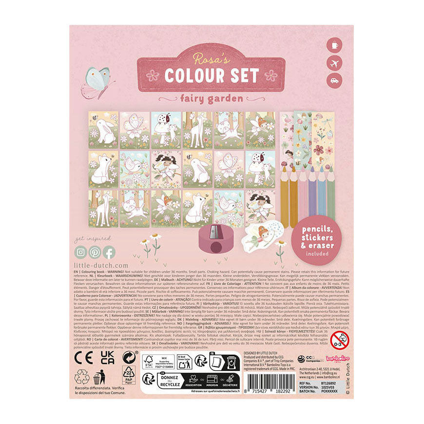 Little Dutch - Set za barvanje - Rosa Fairy Garden