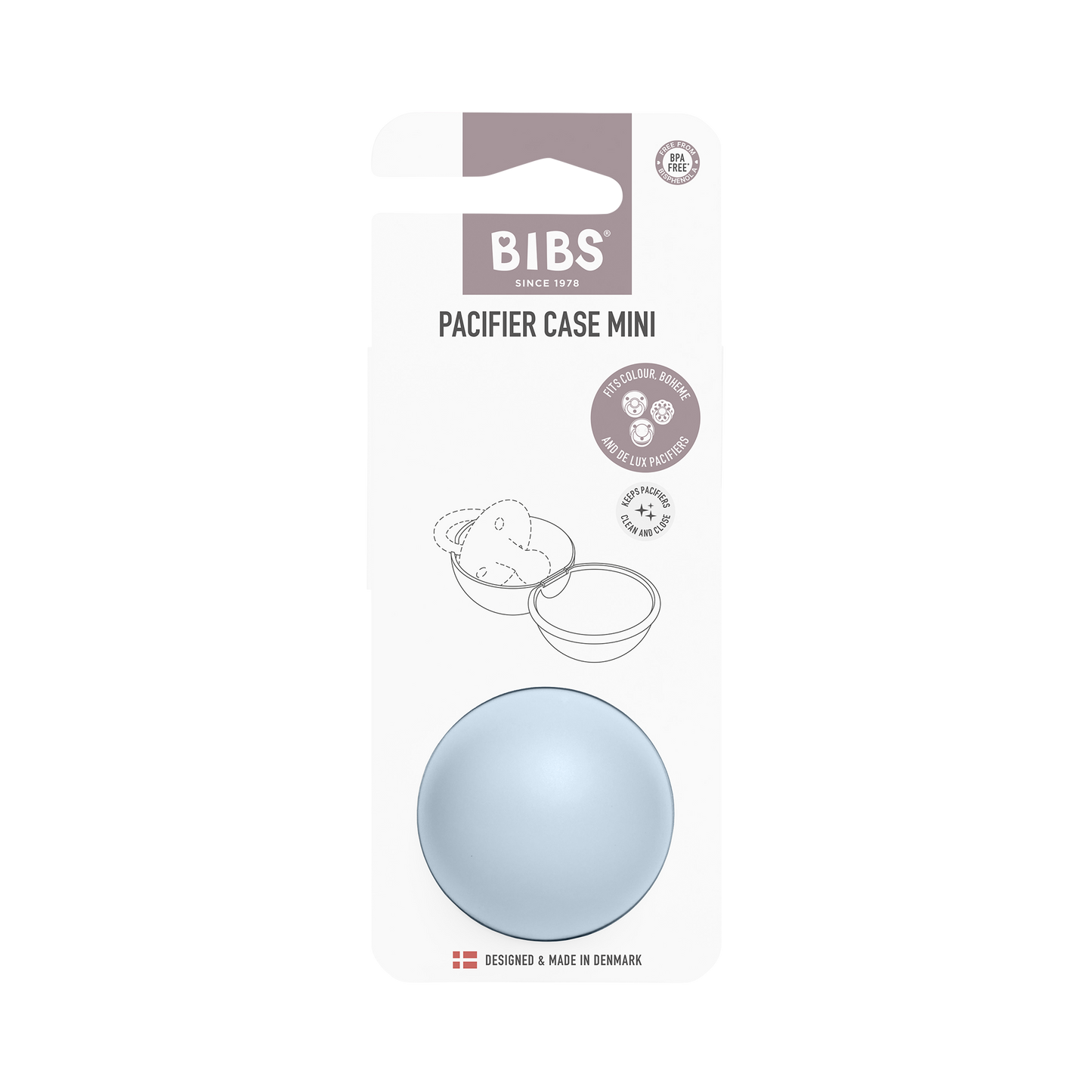 BIBS - Škatlica za dudo MINI - Baby Blue