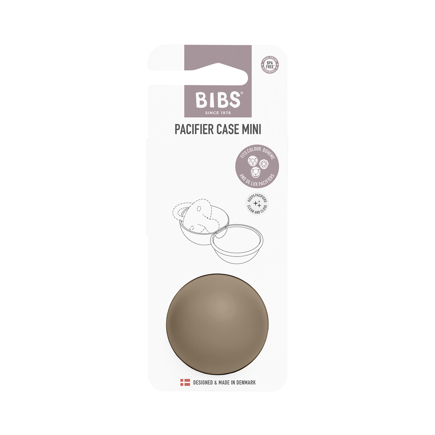 BIBS - Škatlica za dudo MINI - Dark Oak
