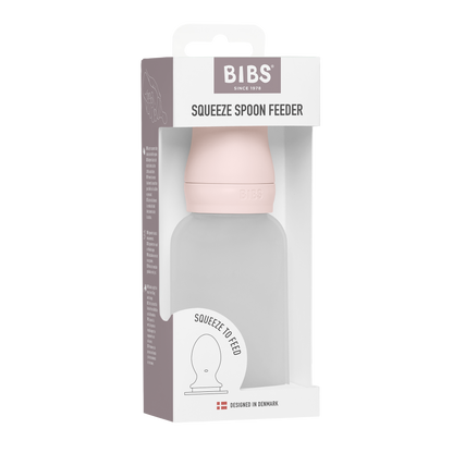 BIBS - Stisljiva steklenička z žličko za hranjenje - Petal