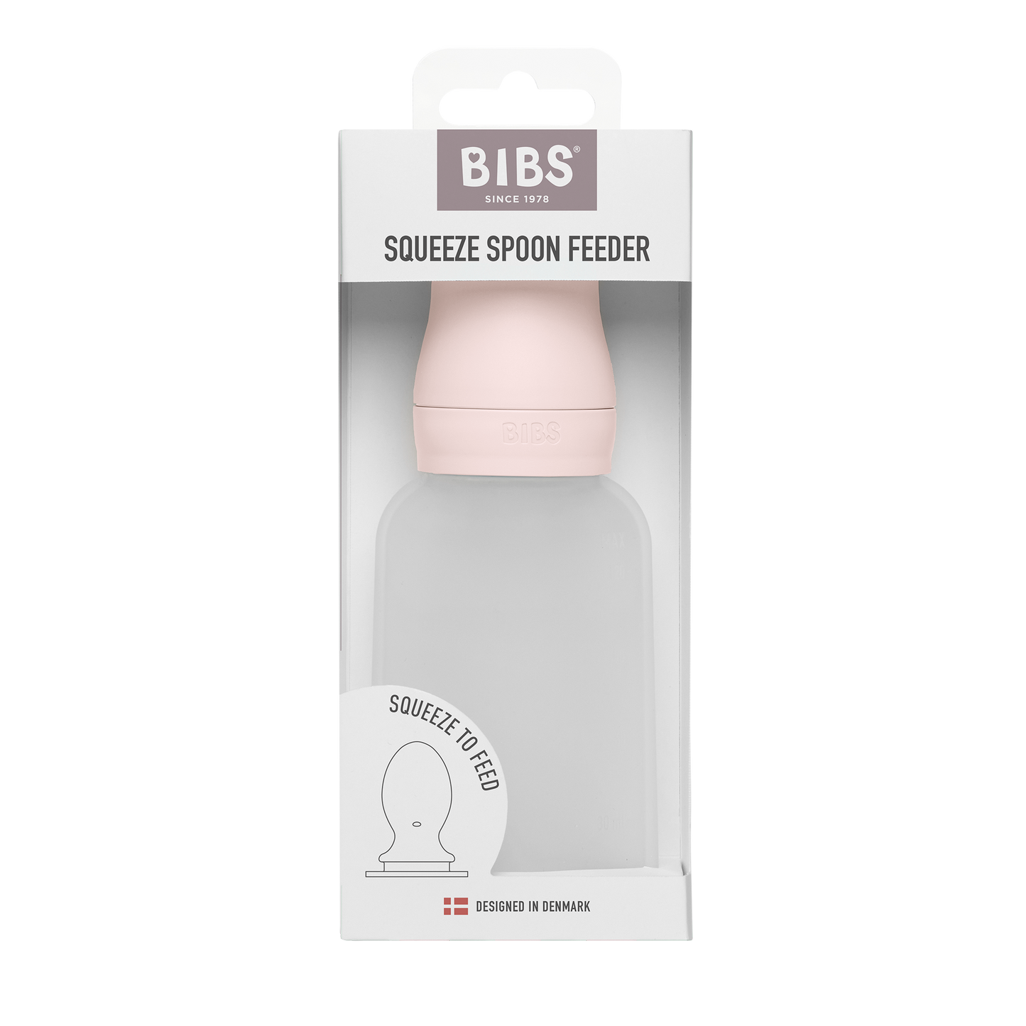 BIBS - Stisljiva steklenička z žličko za hranjenje - Petal