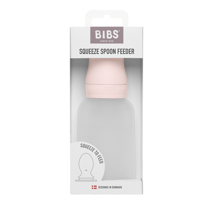BIBS - Stisljiva steklenička z žličko za hranjenje - Petal
