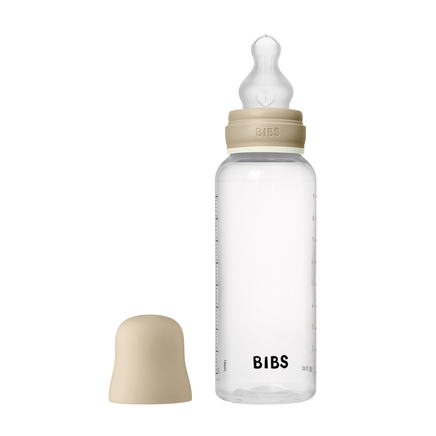 BIBS - Otroška steklenička nočna 270 ml, silikon - Vanilla Glow (srednji pretok)